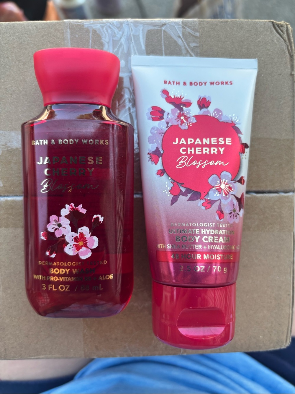 Bath & Body Works Japanese Cherry Blossom Body Wash & Cream - Pink travel size - Picture 2 of 4